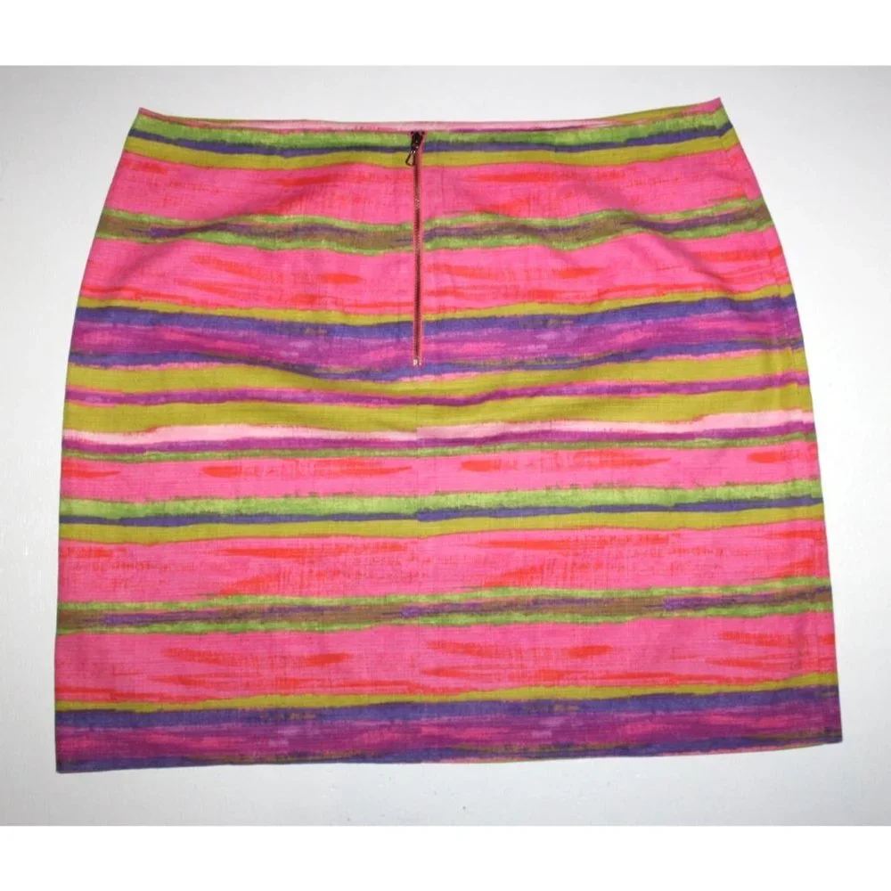 ANN TAYLOR Women's Cotton Striped Skirt Size 14 - Picture 2 of 3